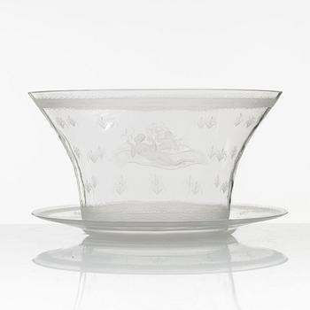 Edward Hald, skål med fat, modell 149, Orrefors.