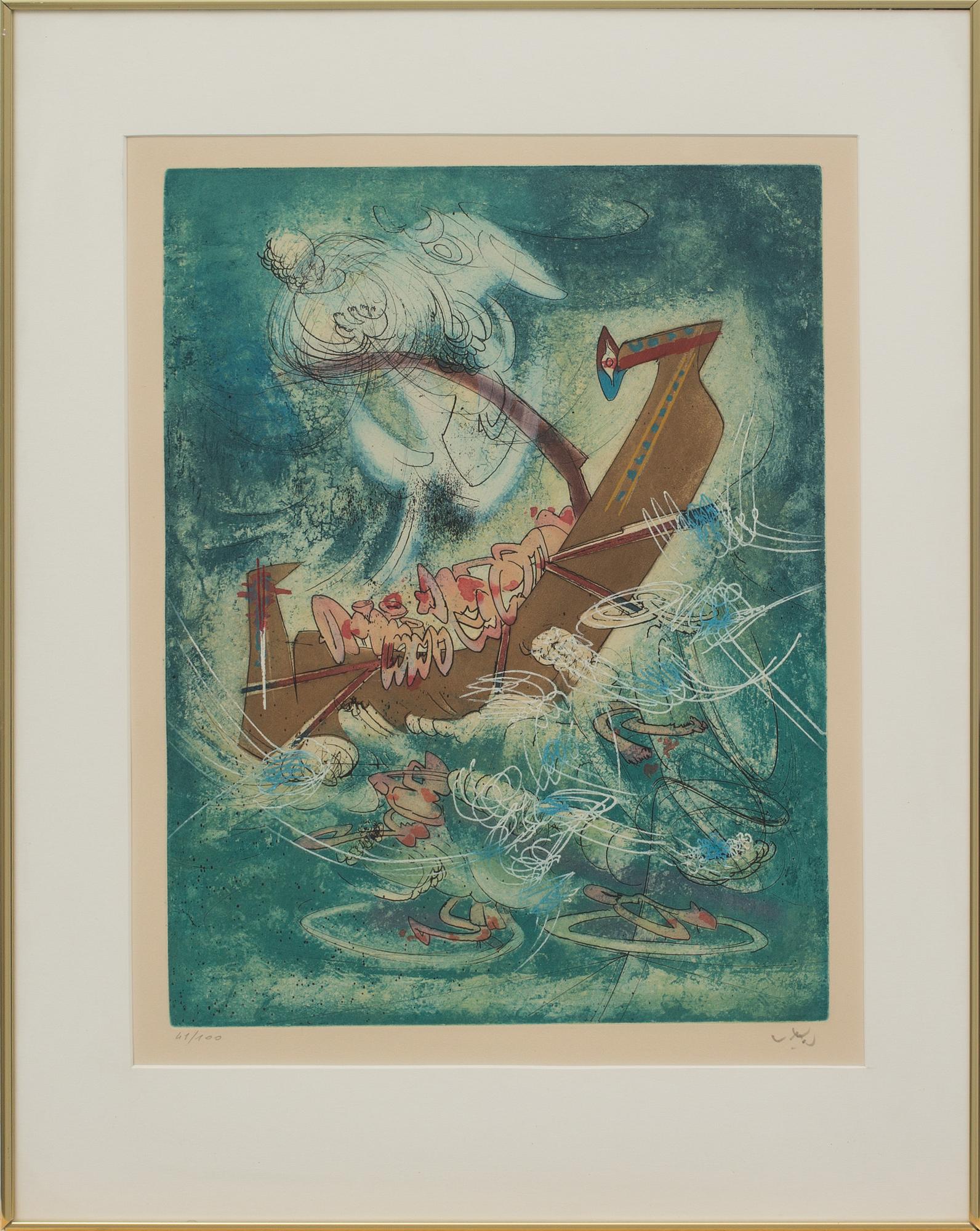 ROBERTO MATTA, färgetsning, signerad och numrerad 41/100.