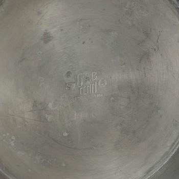 Vase, pewter, functionalist, GAB, Stockholm, 1936.