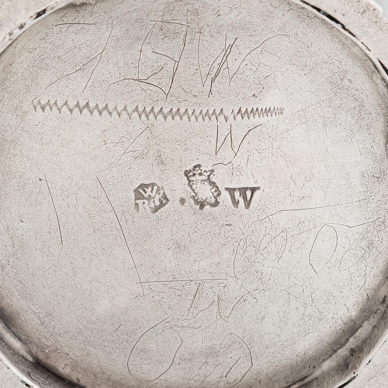 An early 18th-Century parcel-gilt silver beaker, maker's mark of Rudolf Wittkopf the elder, Stockholm 1709.