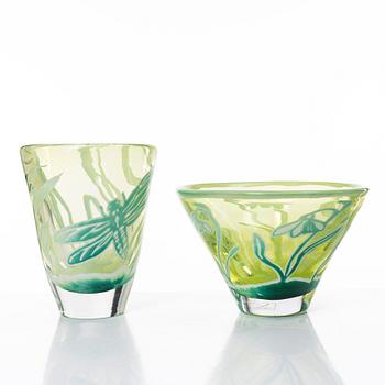 Astrid Gate, vaser, 2 st, limited edition 13/50 samt 9/25, Johansfors.