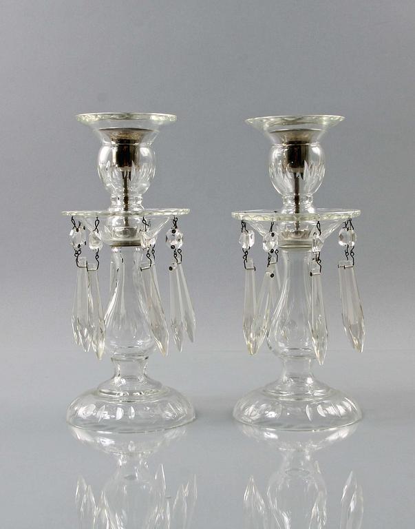 LJUSSTAKAR, ett par, glas.