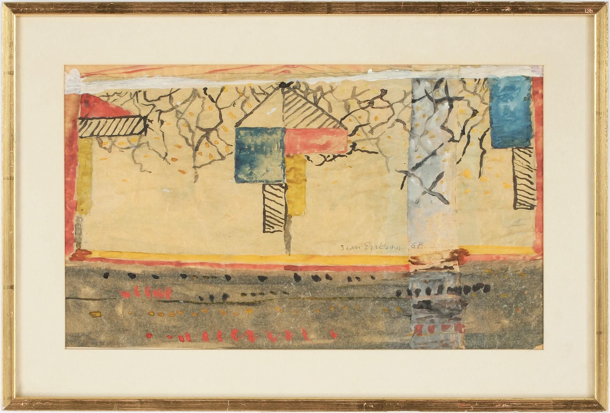 SVEN X:ET ERIXSON, blandteknik. Signerad och daterad 67.