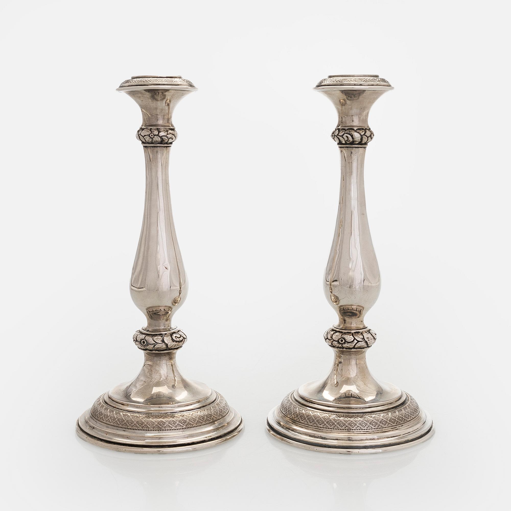 A pair of silver candlesticks, Austro-Hungarian Empire, 1867 - 1872.