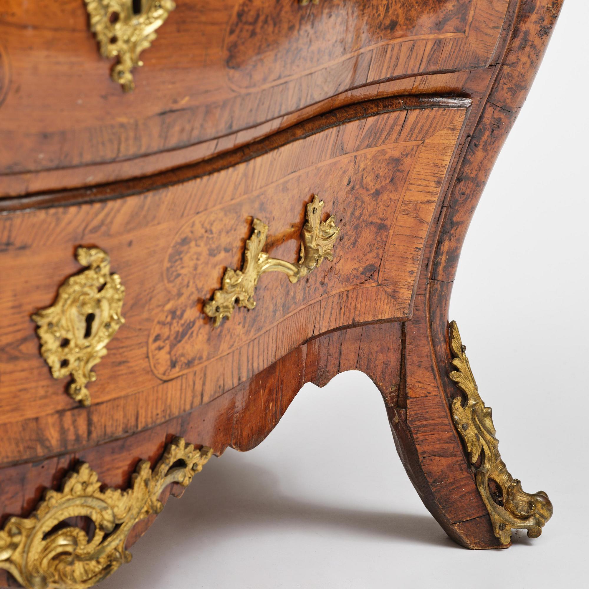 A Swedish rococo parquetry commode attributed to J. Sjölin (master in Köping and Kungsör 1767-85).