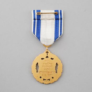 MEDALJ, 18k guld, C C Sporrong & Co, Stockholm, 1968.