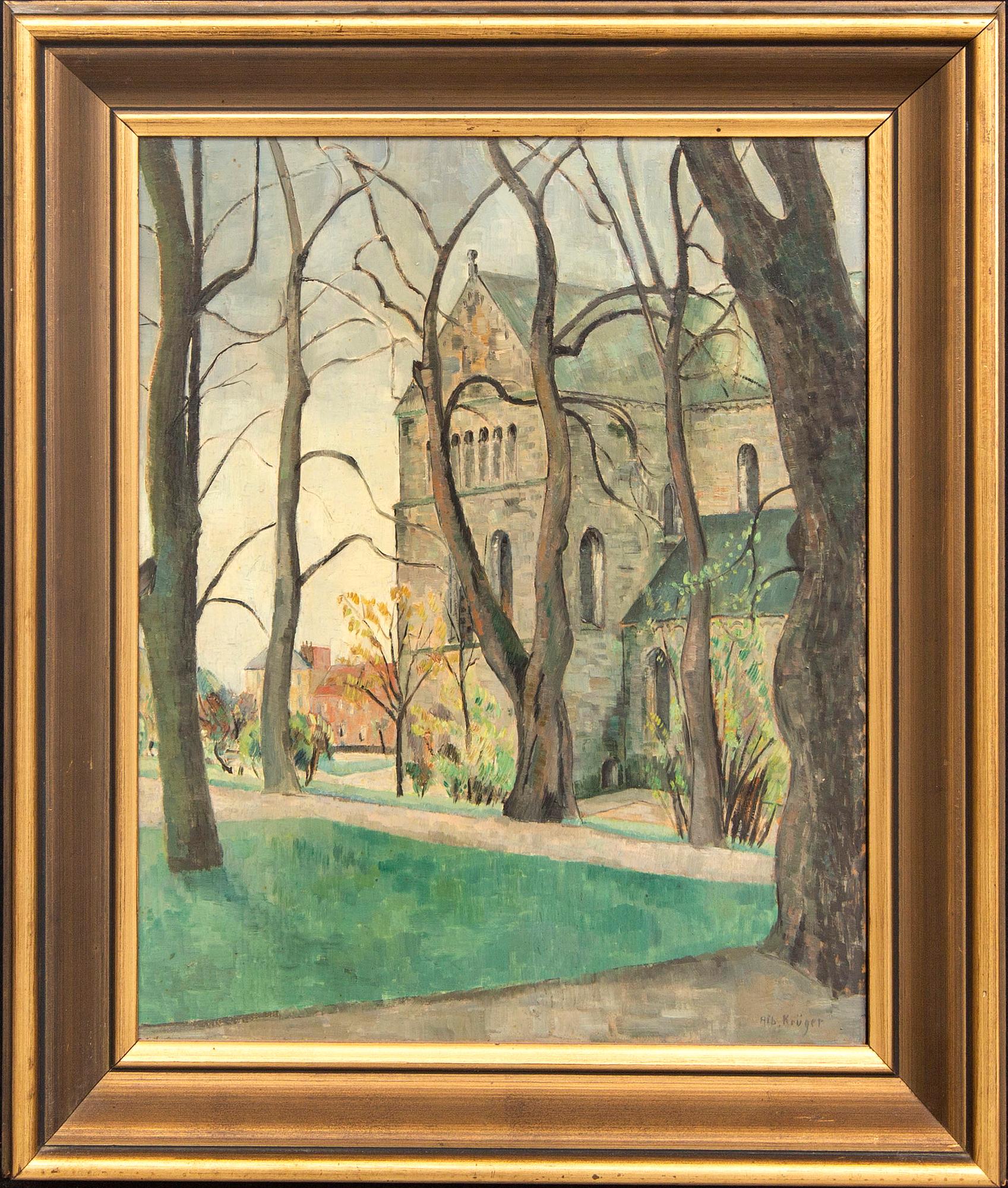 Albert Krüger, a signed oil on board.