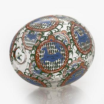 Oiva Toikka, skulptur /dekorationsägg,  signerad Oiva Toikka Nuutajärvi Notsjö.