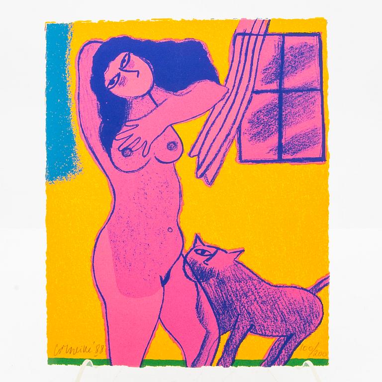 Beverloo Corneille,  bok med fyra litografier signerade daterade och numrerade 88 100/200.