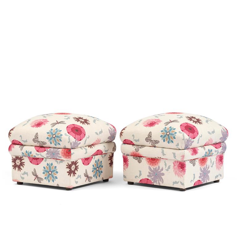 A pair of poufs with storage, earlhy 19th century.