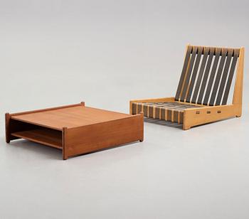 A Torsten Johansson bench with a chair and a table, A.J Iversen, Danmark 1953.