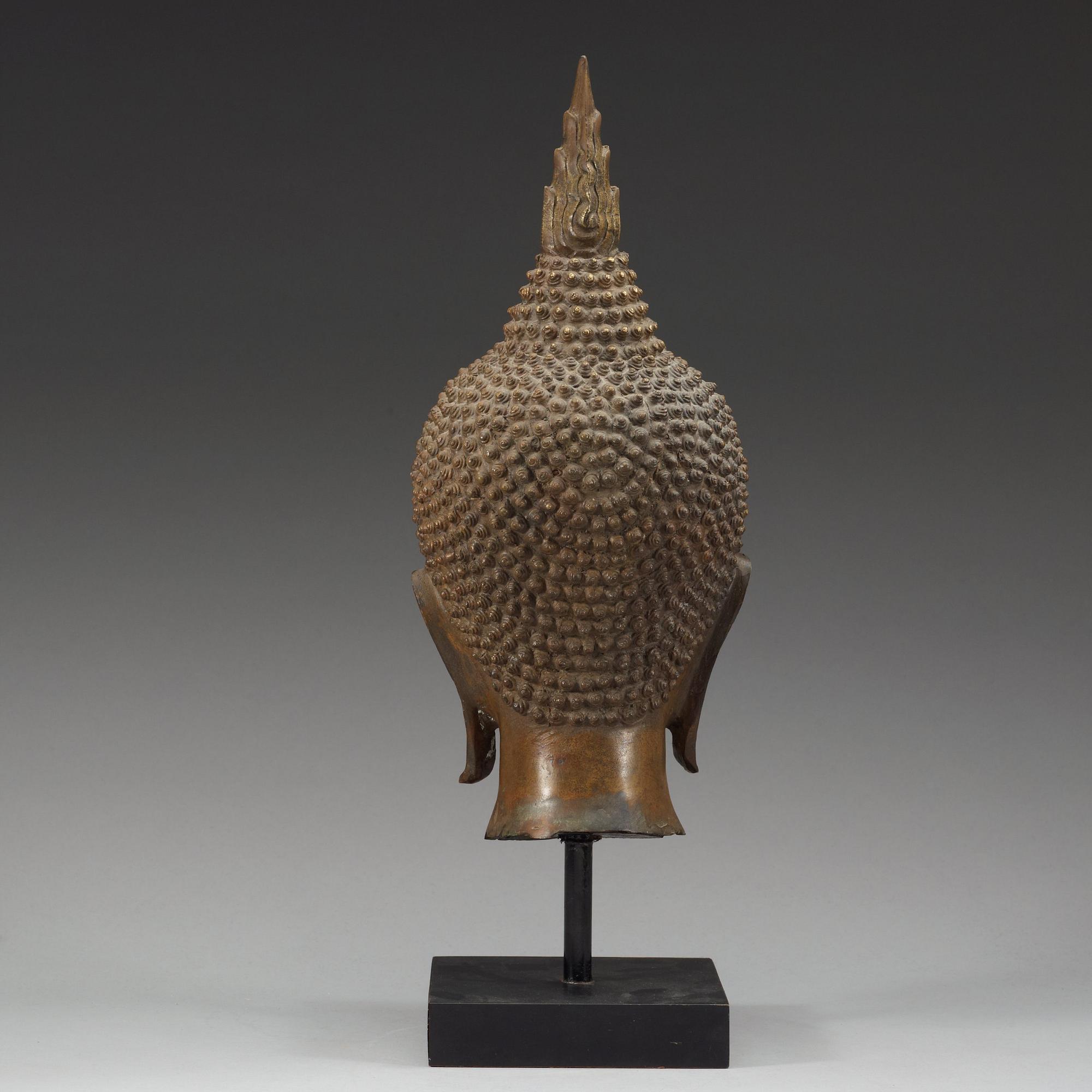 BUDDHAHUVUD, brons. Thailand, 1700-tal.