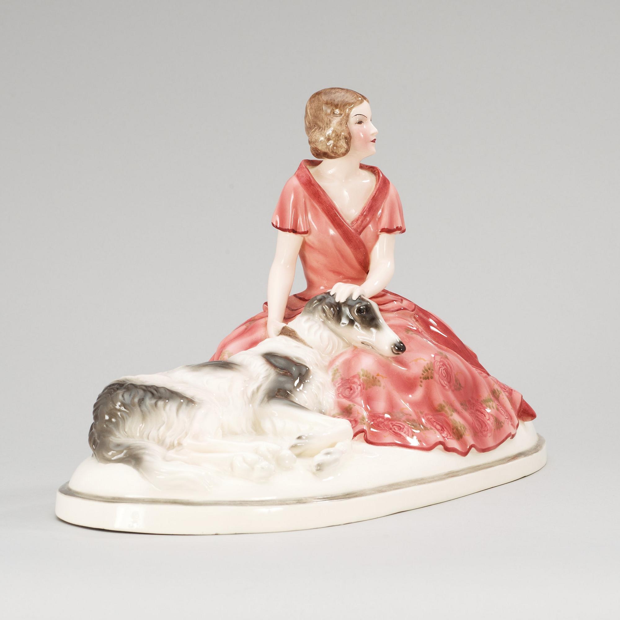 A Josef Lorenzl creamware figure, Goldscheider, Vienna 1930's.