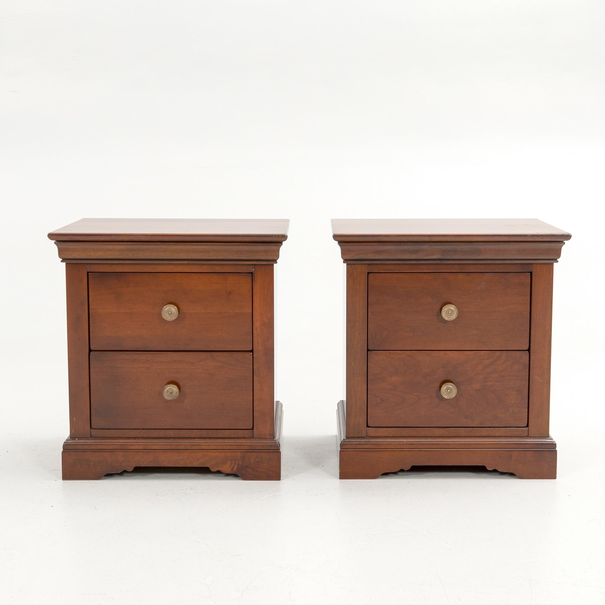 Nightstands, a pair, Grange, France.