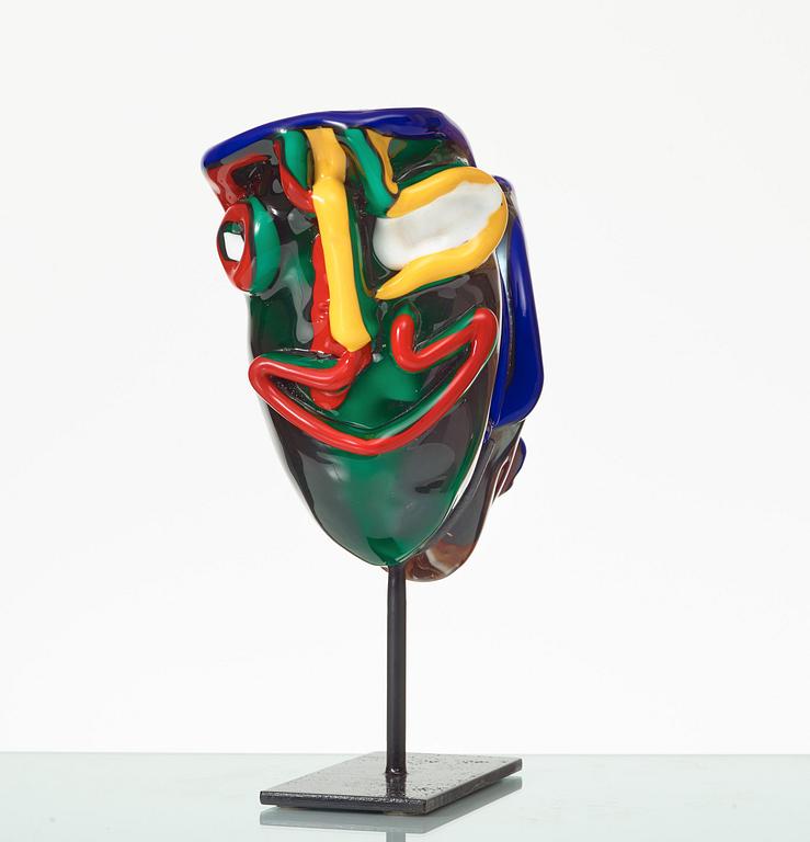 BENGT LINDSTRÖM, skulptur, "Janus", Berengo, Murano, Italien, 1980-tal, prototyp.