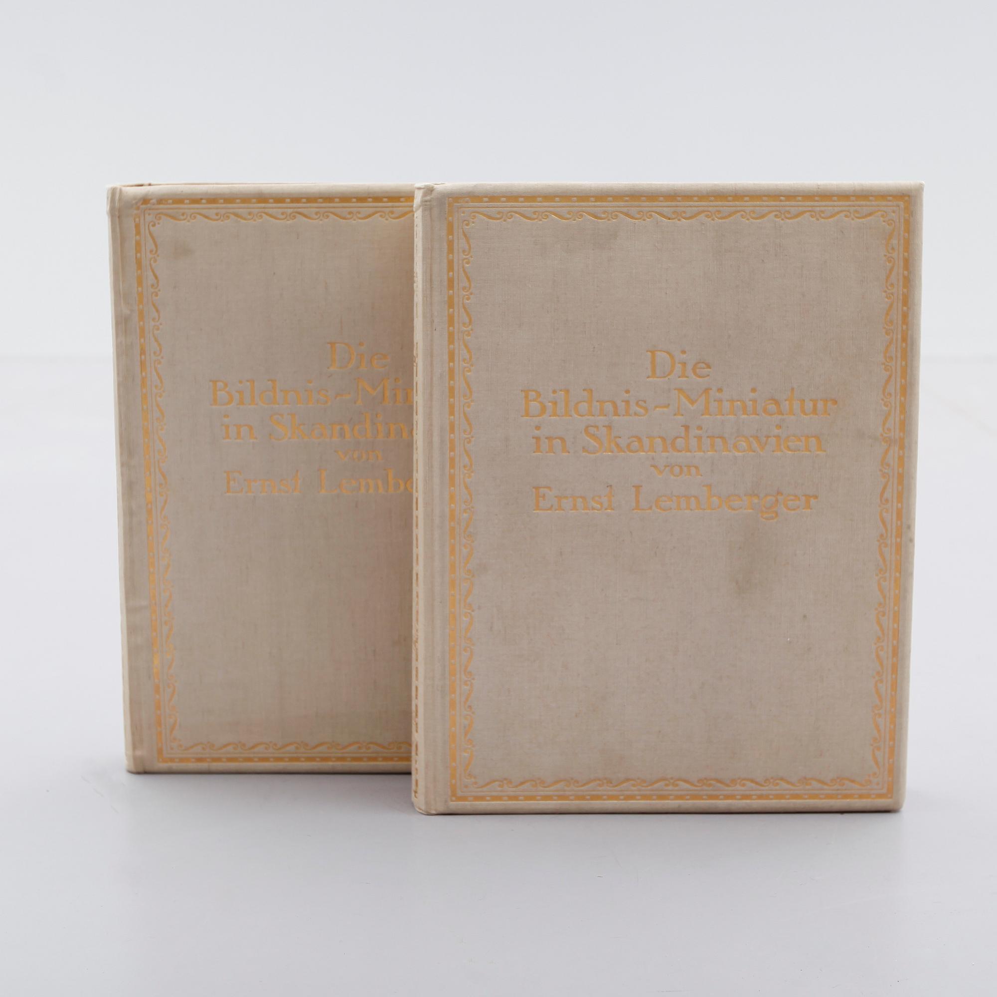 BÖCKER, 2 vol, Die Bildnis-Miniatur in Skandinavien von Ernst Lemberger, Berlin 1912.