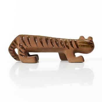 Lisa Larson, a 'tiger' stoneware figurine from the series 'Afrika', Gustavsberg, in production 1965-75.