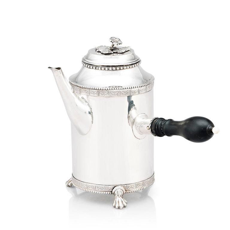 A Swedish Gustavian silver coffee-pot, marks of Joachim Ljungberg, Norrköping 1785.