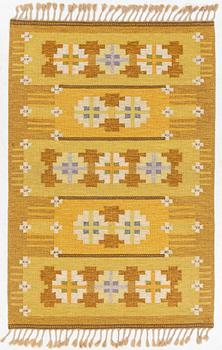 Ingegerd Silow, a flat weave carpet, signed IS, c. 206 x 139 cm.