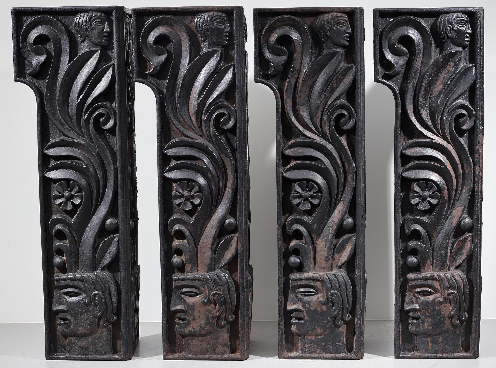 Anna Petrus, four cast iron reliefs, Näfveqvarn, Sweden, pieces of a table designed for the Metropolitan exhibition in New York 1927.