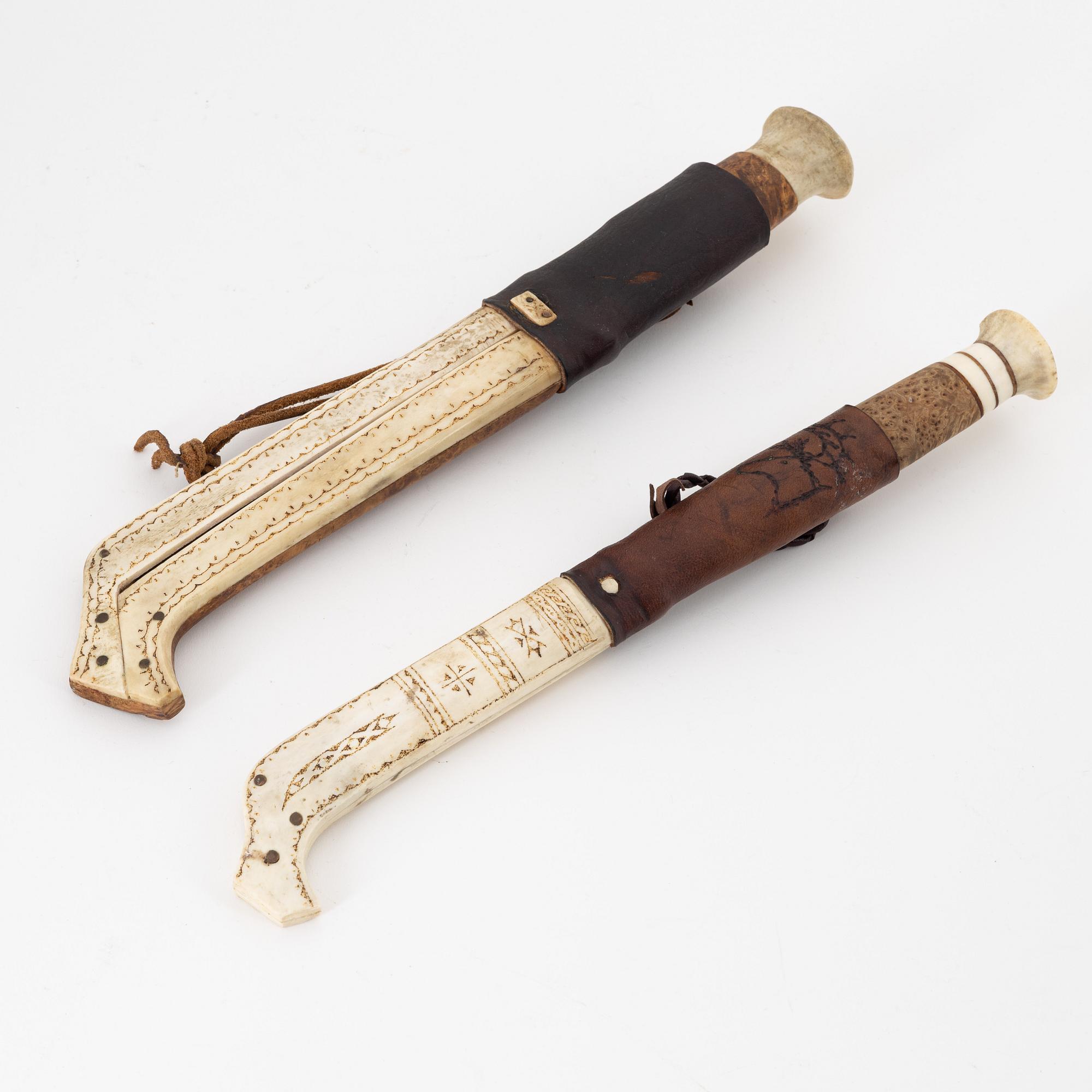 Huggare samt kniv, halvhorn, 1900-tal.