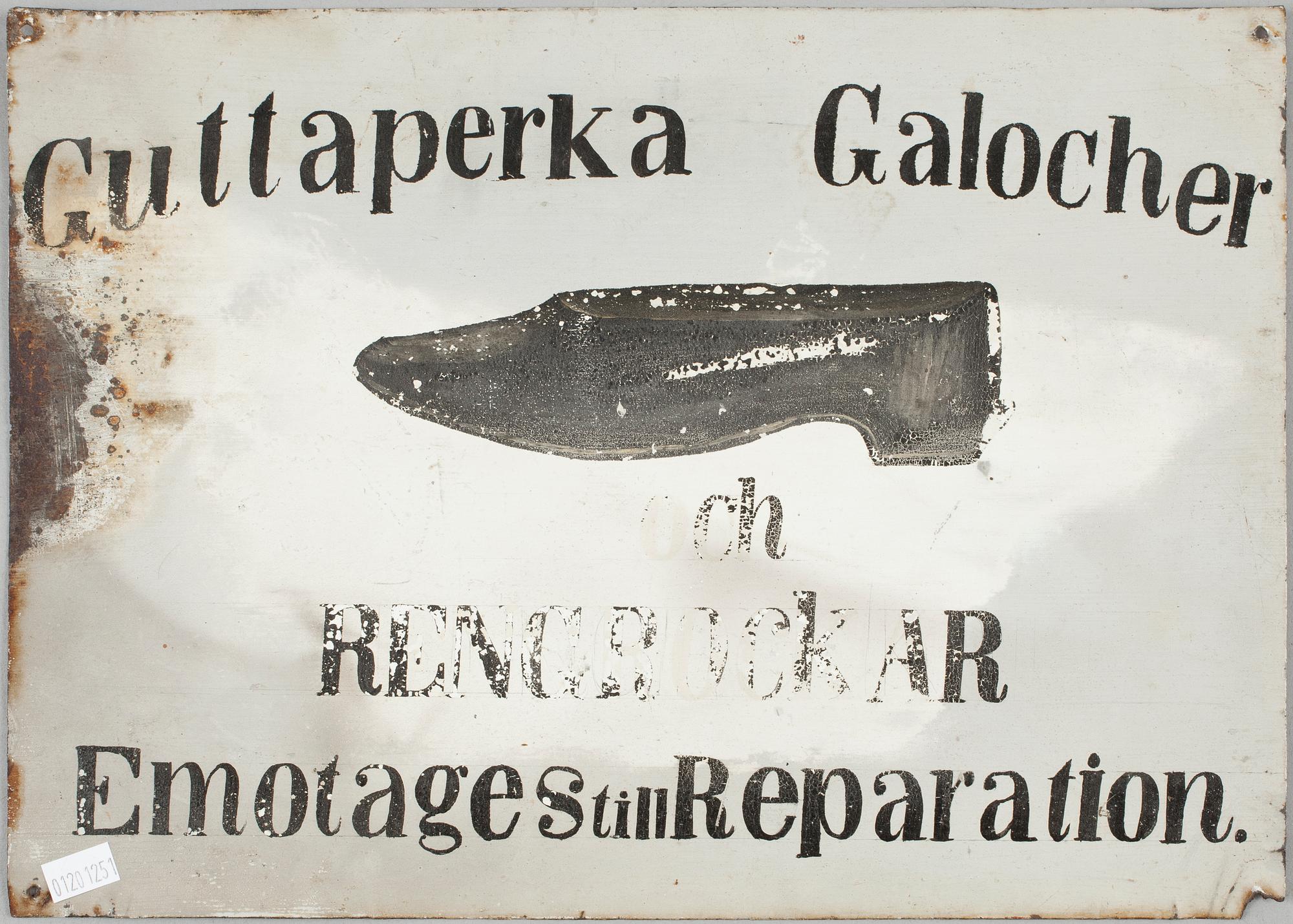 REKLAMSKYLTAR, emalj, plåt, 8 st 1800/1900-tal.