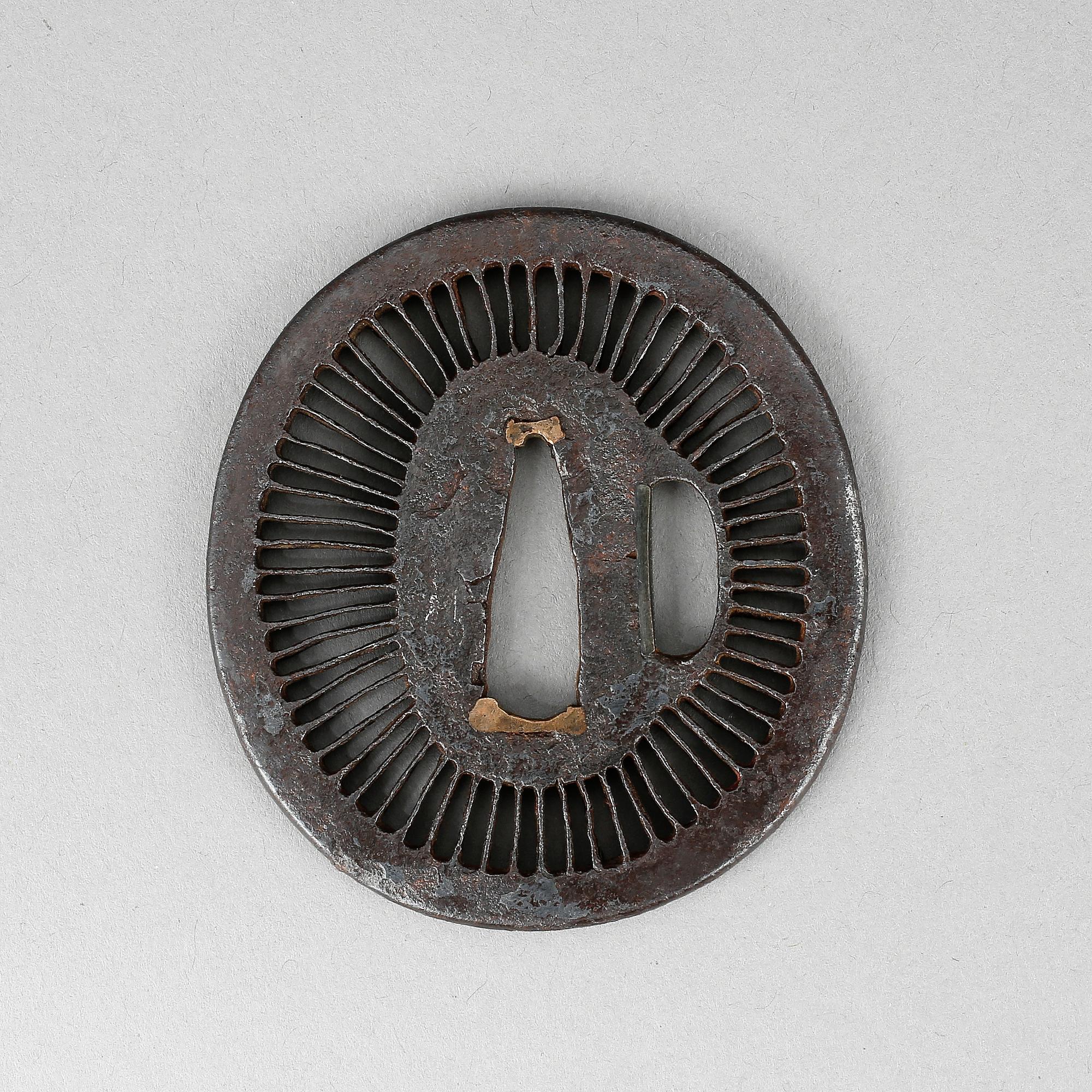 TSUBA, järn, Saotomeskolan, Japan, 1600/1700-tal.