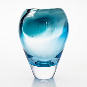 Sini Majuri, unik, glasskulptur, "Jungle Wide blue", signerad Sini Majuri 2019. Glass Studio Mafka&Alakoski Riihimäki.