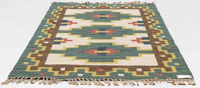 Rug, flat weave, signed GK, approx. 202 x 136 cm.