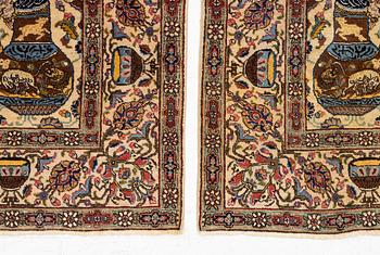 A pair of semi antique Tabriz rugs, Northwest Persia, c. 210 x 136 cm.