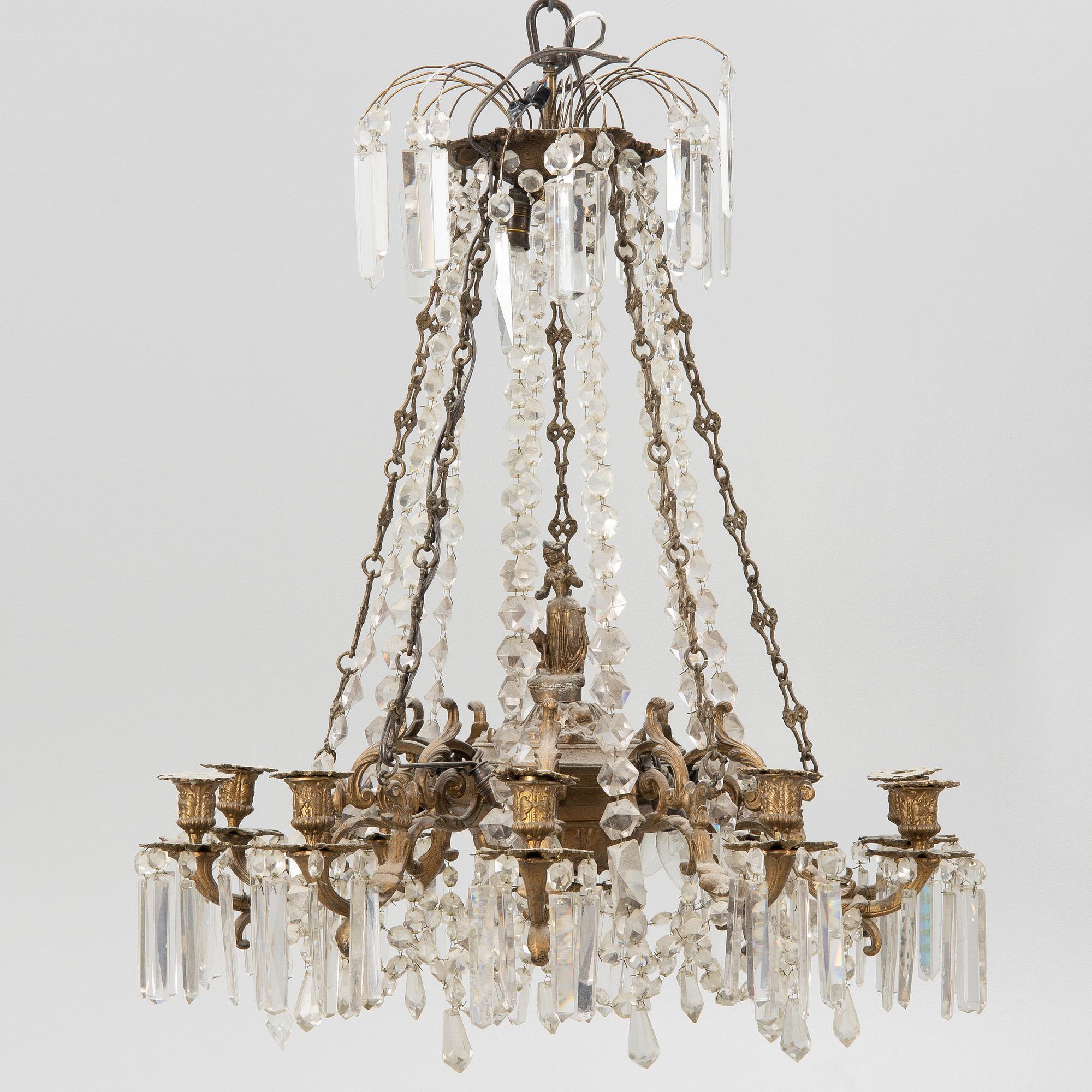 A chandelier, late 19th century.