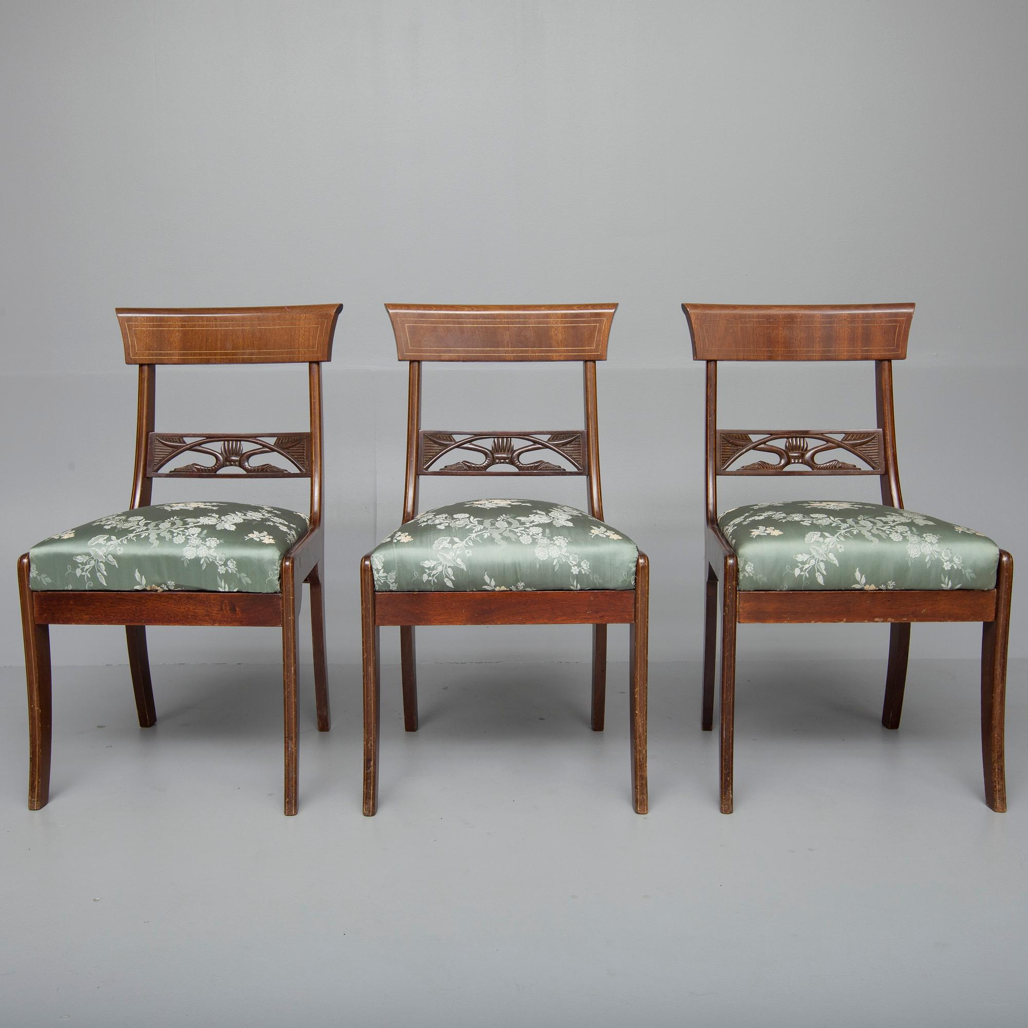 STOLAR, 3 st, biedermeierstil, tidigt 1920-tal.