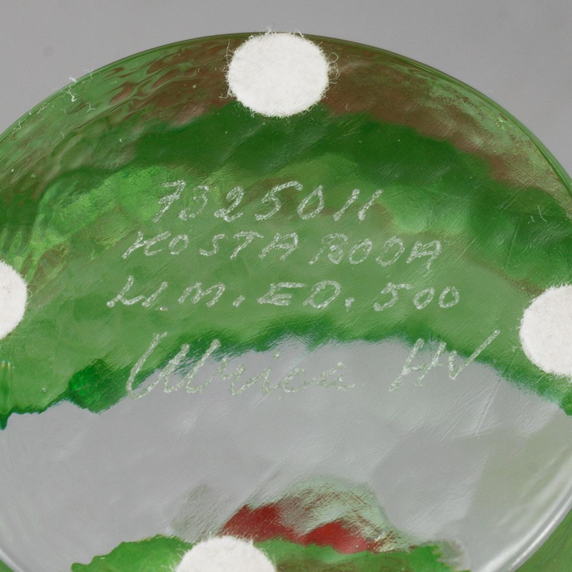 A set of four Ulrica Hydman-Vallien glass sculptures for Kosta Boda. Limited Edition.