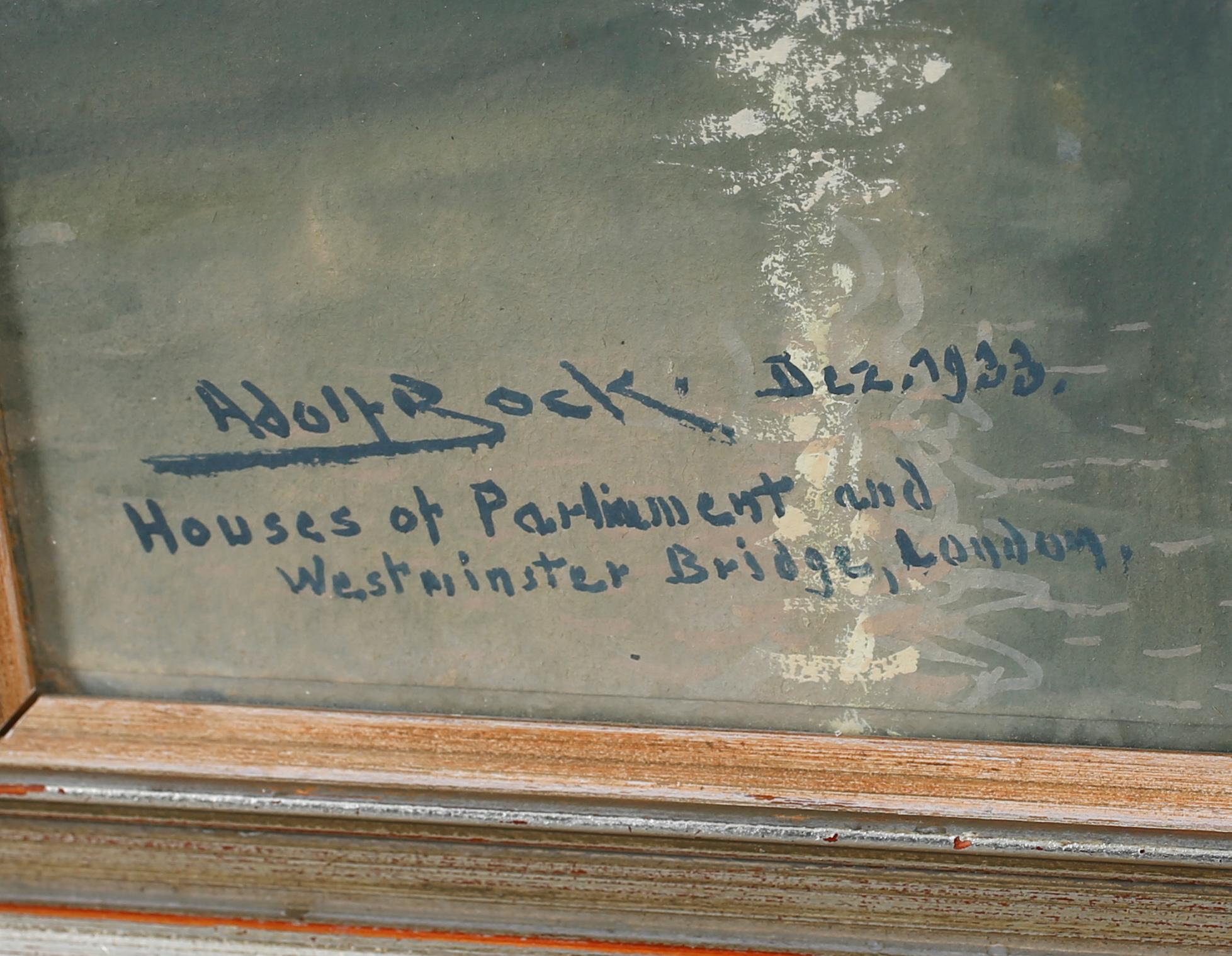 ADOLF BOCK, gpuache, signed and dated Dez. 1933.