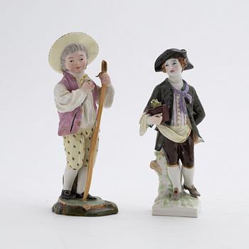 Three porcelain figurines, 19th-20th Century.