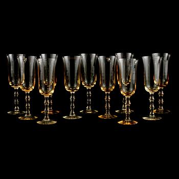 VINGLAS, 11 st, "Salut", Simon Gate, Orrefors, 1900-talets andra hälft.