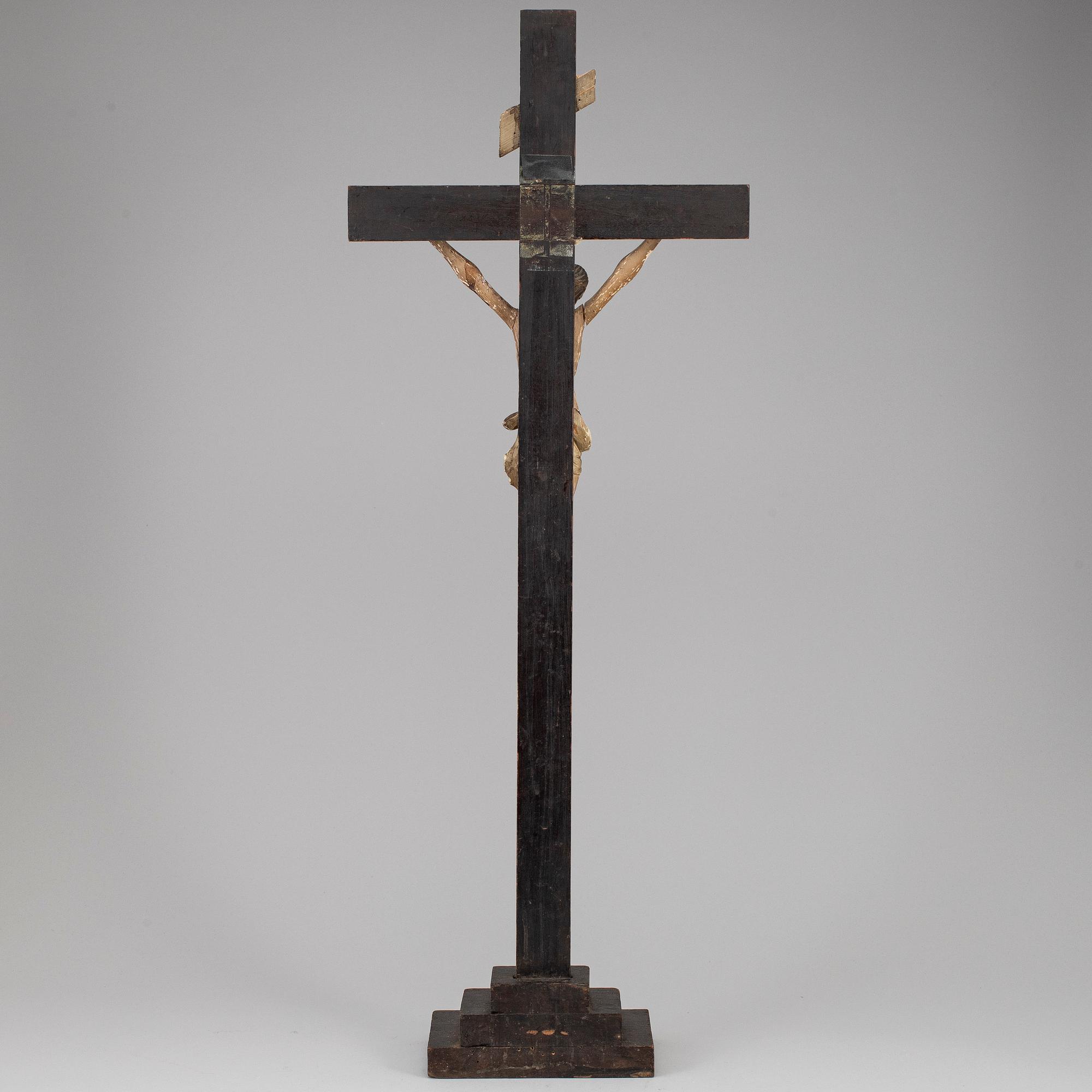 KRUCIFIX, målat trä, 1700-/1800-tal.