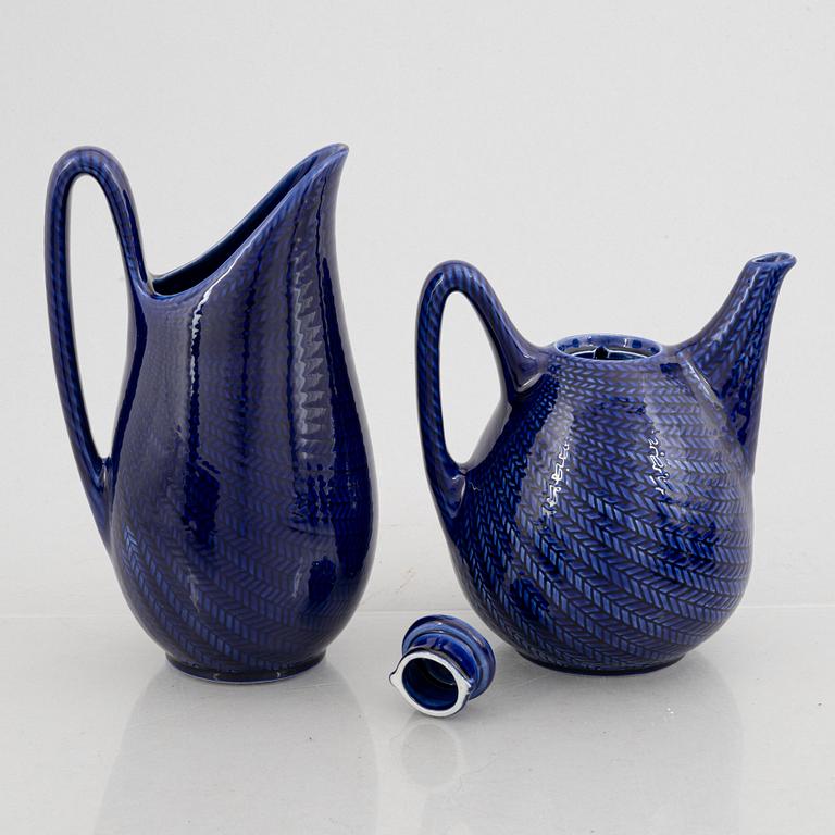 Hertha Bengtson, 27 'Blå Eld' service pieces, Rörstrand.