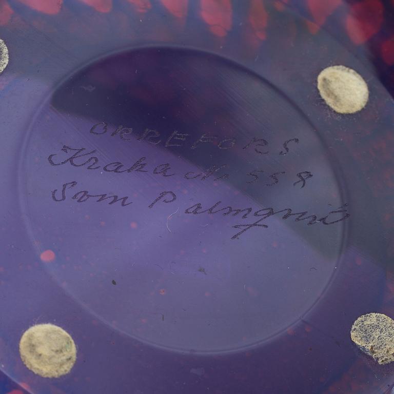 Sven Palmqvist, a signed glass vase and bowl, 'Kraka', Orrefors.