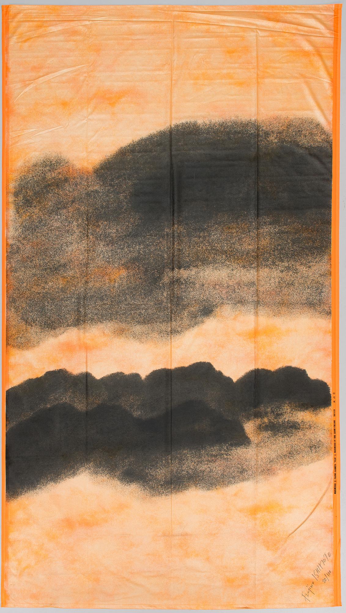 Fujiwo Ishimoto, textil, "Pilvi" för Marimekko 1985. Signerad och numrerad 20/110.