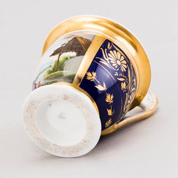 COFFEE CUP, porcelain, Gardner, Russia mid 19th century.