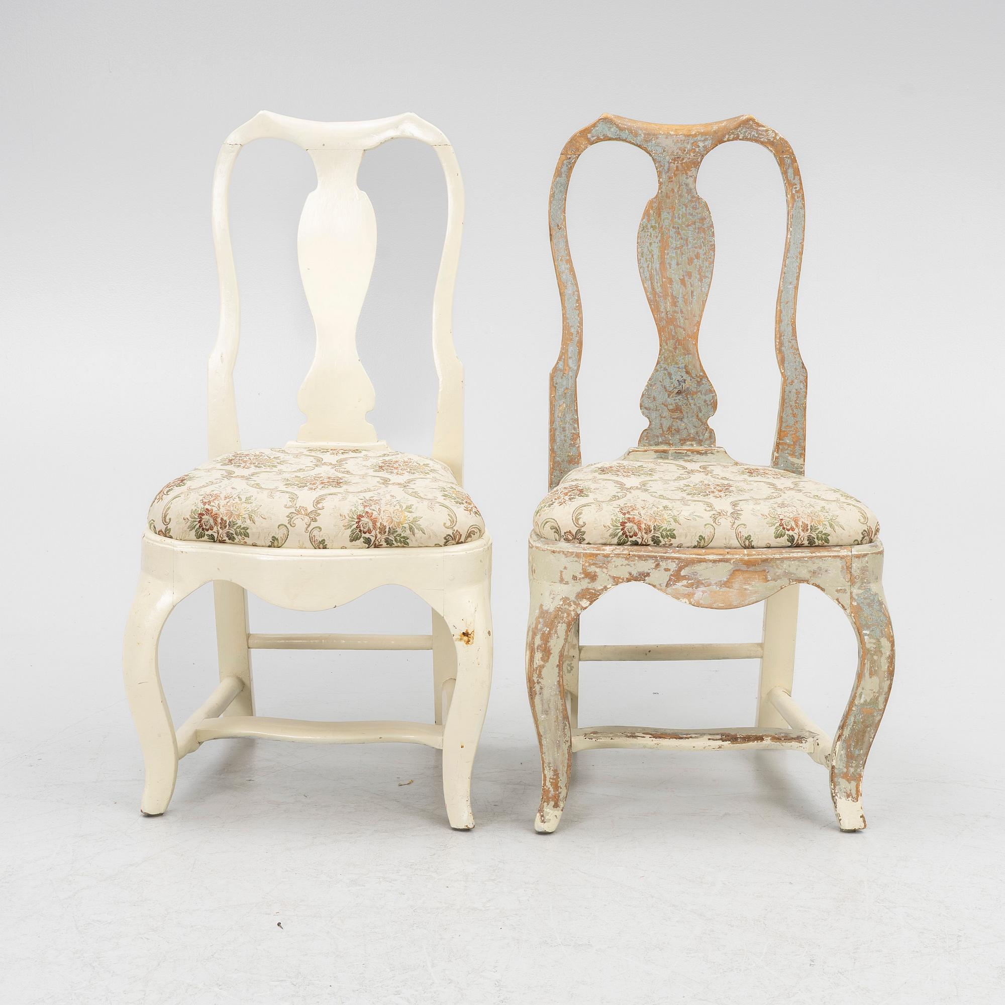 Rokoko, A pair of mid-18th century Rococo chairs.