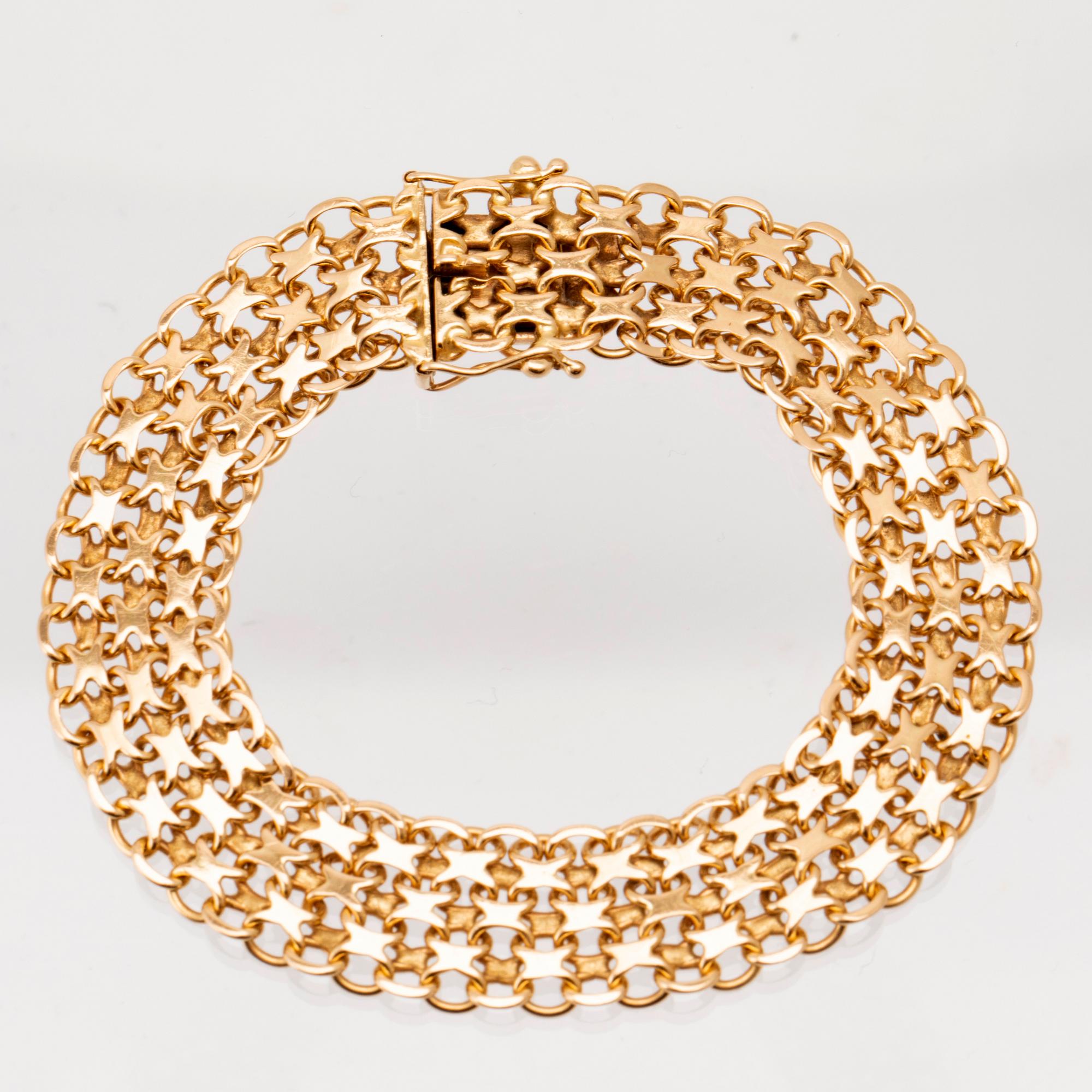 Bracelet x-link 18K gold, Stockholms Ädelsmide 1964.
