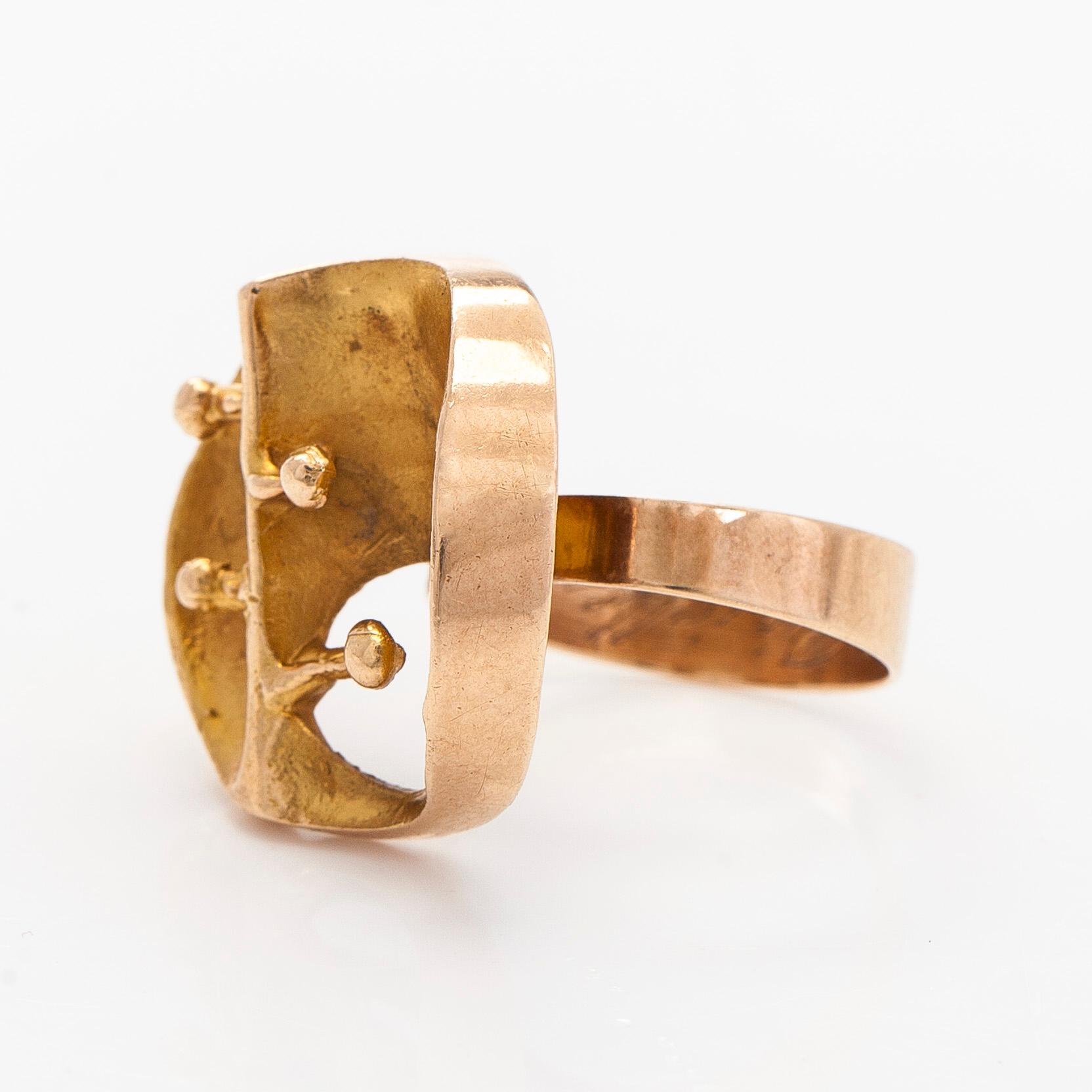 Ring, 14K guld, Tammen Koru, Åbo 1970.
