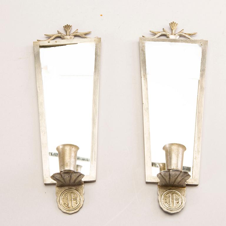 Spegel samt spegellampetter ett par 1930/40-tal, Swedish Modern.
