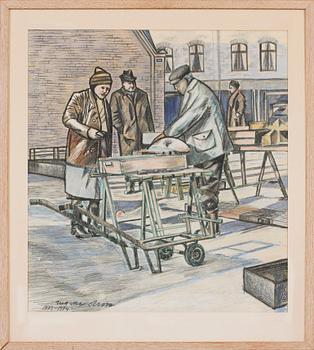 Ingvar Olson · INGVAR OLSON, pastell, signerad och daterad 1973-1974.