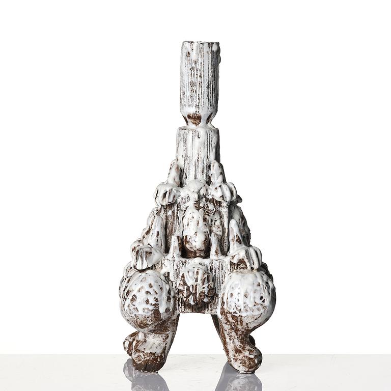 Carl Richard Söderström, a stoneware sculpture/candlestick, executed in his studio, Stockholm, ca 2012.