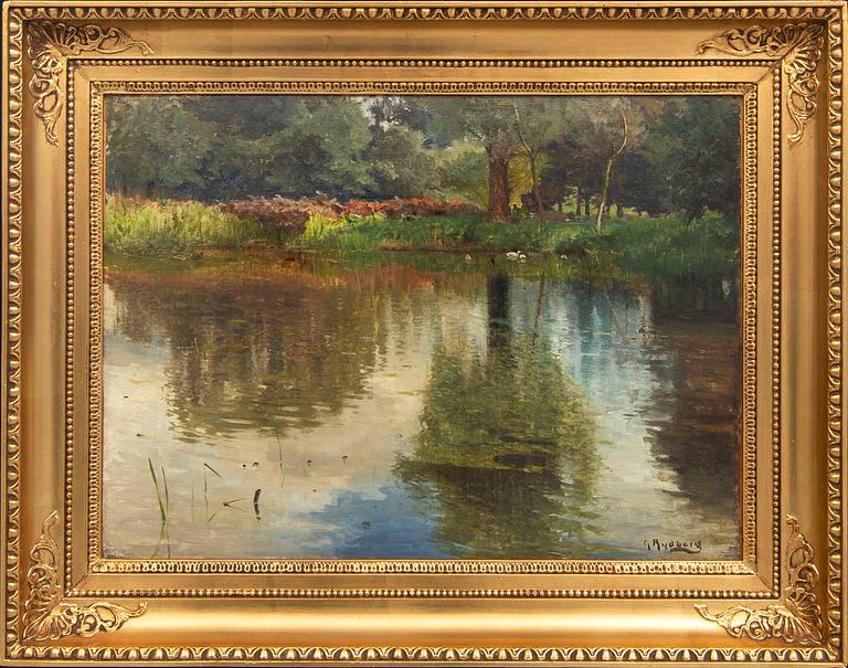 Gustaf Rydberg, oil on relined canvas, signed.