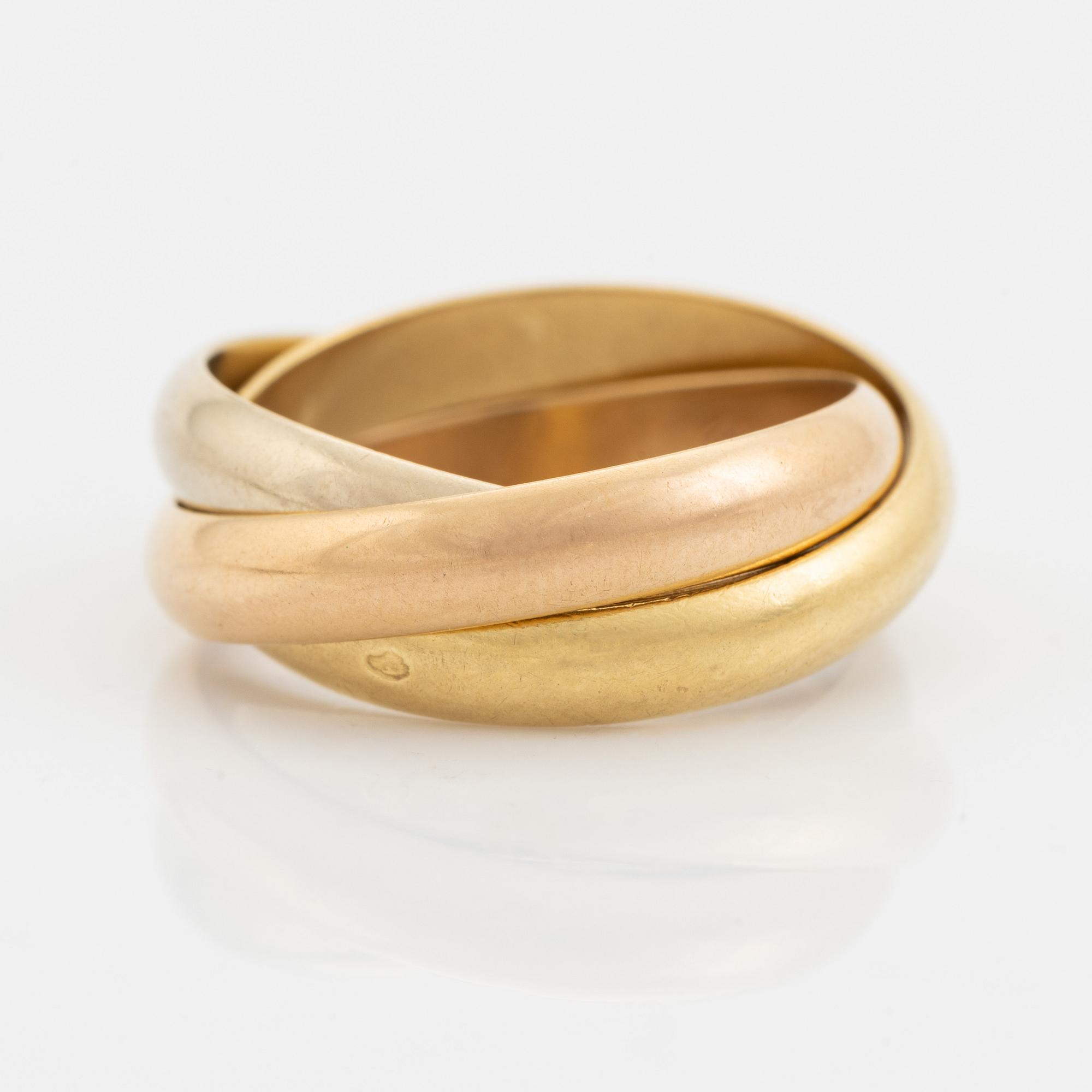 Cartier, ring, "Trinity", 18K tri-coloured gold.