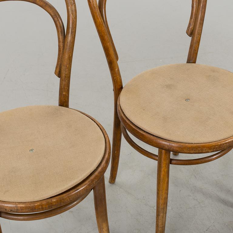 Four Thonet style first half of the 20th century chairs.